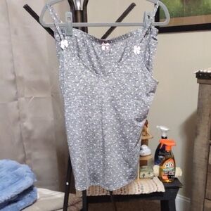 Laura Ashley Grey Floral Camisole Pajama Top